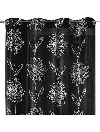 Cortina en Shantung Estampados metalizados Flor