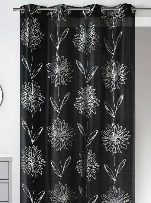 Cortina en Shantung Estampados metalizados Flor - Kiabi