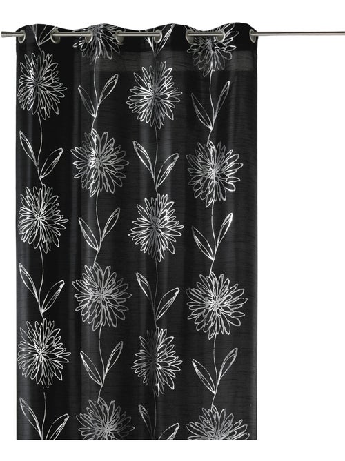 Cortina en Shantung Estampados metalizados Flor - Kiabi Cortina en Shantung Estampados metalizados Flor - Kiabi