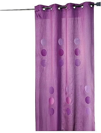 Cortina en tafetán shantung bordado grandes lunares