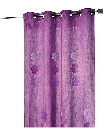 Cortina en tafetán shantung bordado grandes lunares