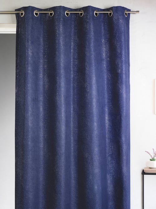 Cortina en terciopelo estampada con reflejos plateados - Kiabi