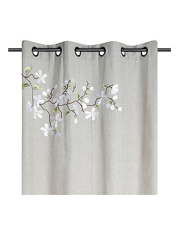 Cortina estampada con flores y árbol primaveral