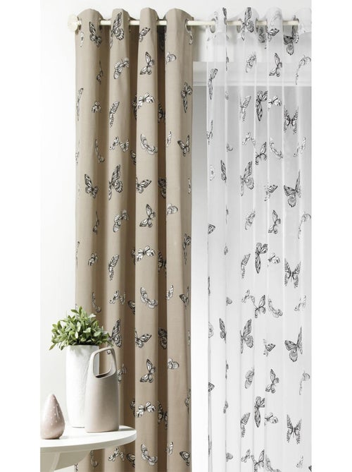 Cortina estampado mariposas - Kiabi