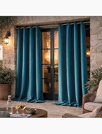 Cortina exterior de tejido hidrófugo