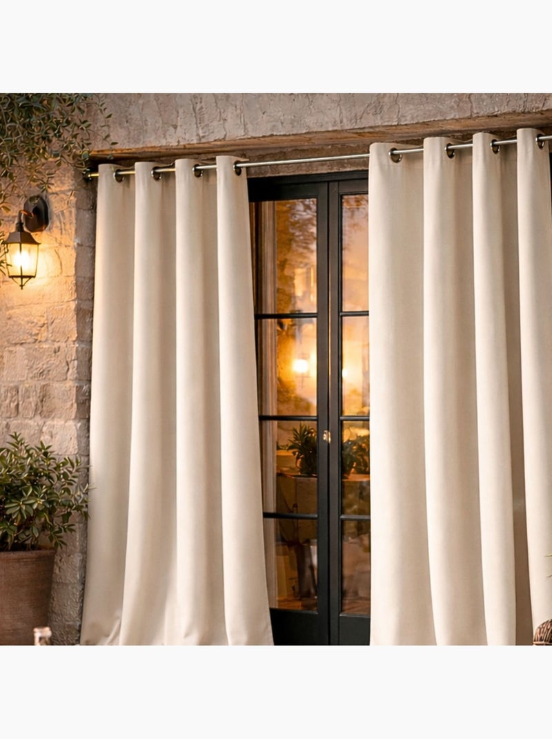 Cortina exterior de tejido hidrófugo Crudo - Kiabi