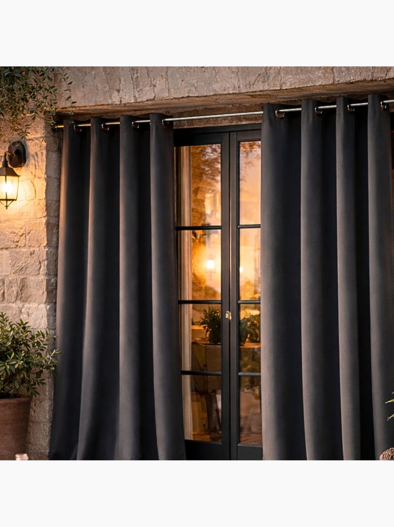Cortina exterior de tejido hidrófugo Gris antracita - Kiabi