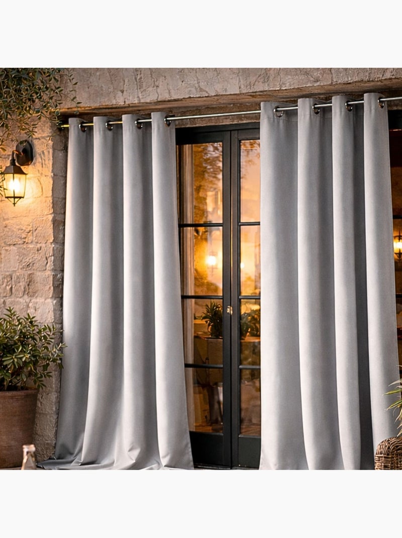 Cortina exterior de tejido hidrófugo Plata - Kiabi