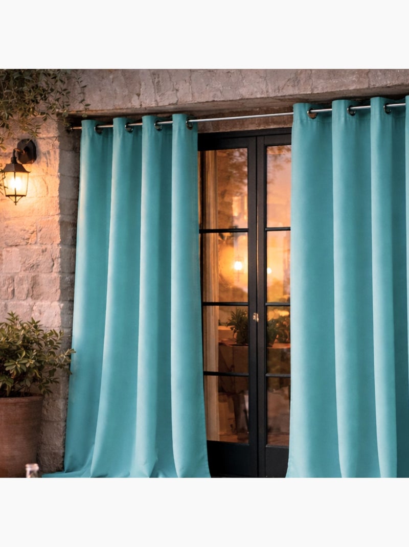 Cortina exterior de tejido hidrófugo Verde menta - Kiabi