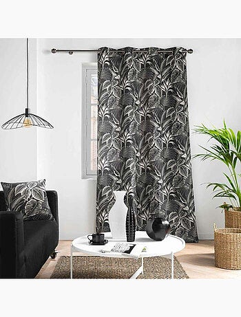 Cortina filtrante poliéster estampado cabana