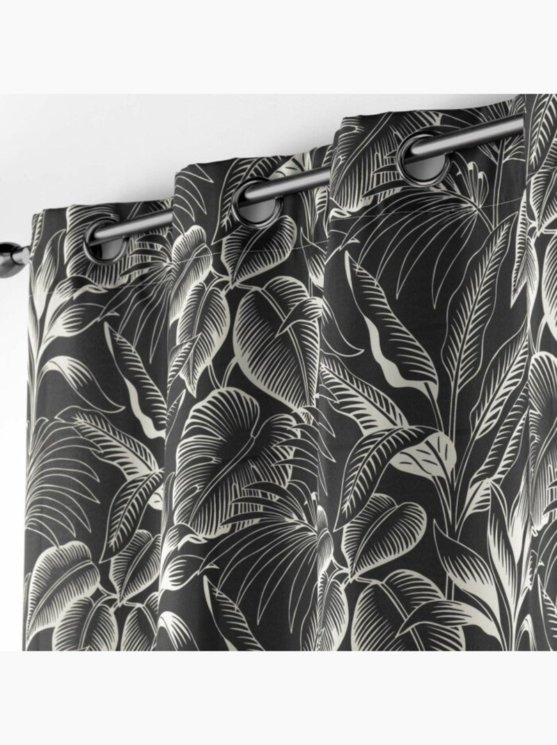 Cortina filtrante poliéster estampado cabana Negro - Kiabi