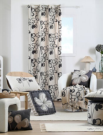 Cortina floral gráfica moderna