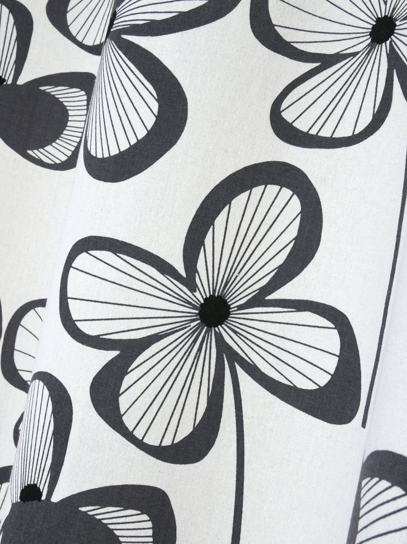 Cortina floral gráfica moderna Azul pizarra - Kiabi
