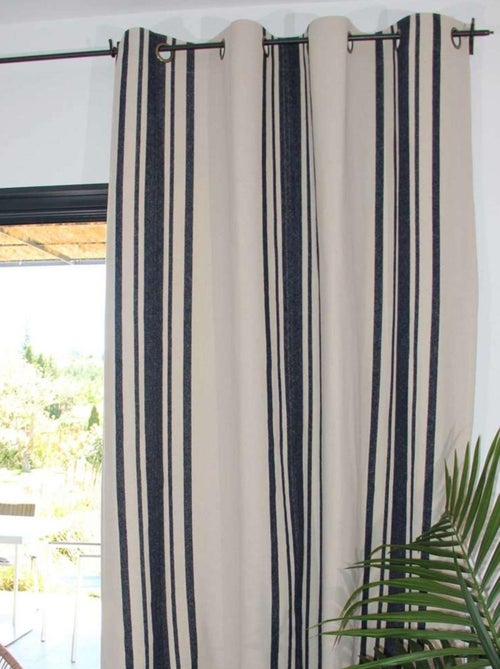 Cortina gruesa algodon rustico con ojales - Kiabi