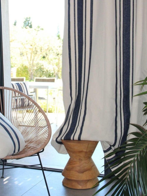 Cortina gruesa algodon rustico con ojales - Kiabi