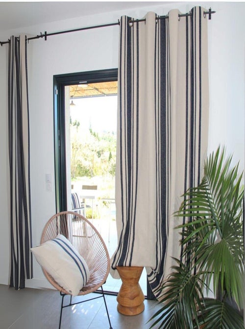 Cortina gruesa algodon rustico con ojales - Kiabi