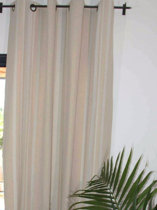 Cortina gruesa algodon rustico con ojales - Kiabi