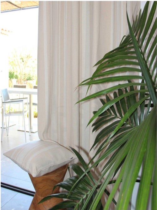 Cortina gruesa algodon rustico con ojales - Kiabi