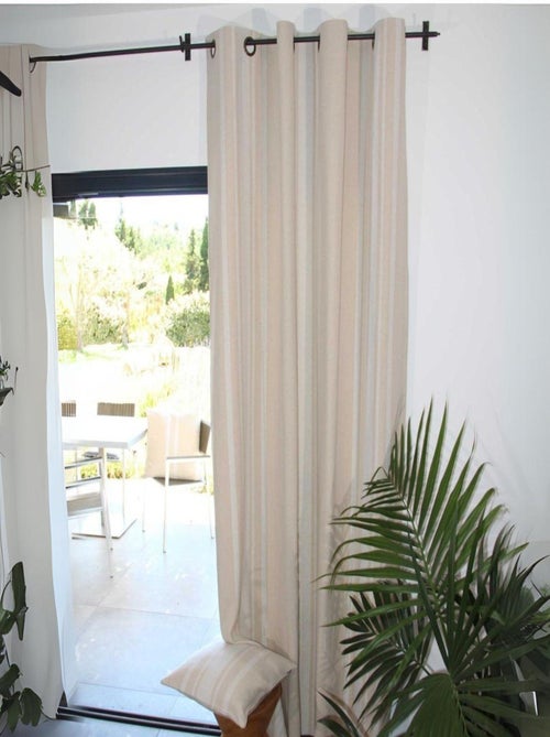 Cortina gruesa algodon rustico con ojales - Kiabi