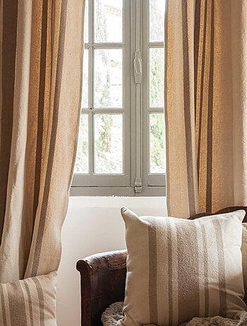 Cortina gruesa algodon rustico con ojales