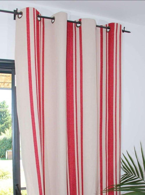 Cortina gruesa algodon rustico con ojales - Kiabi