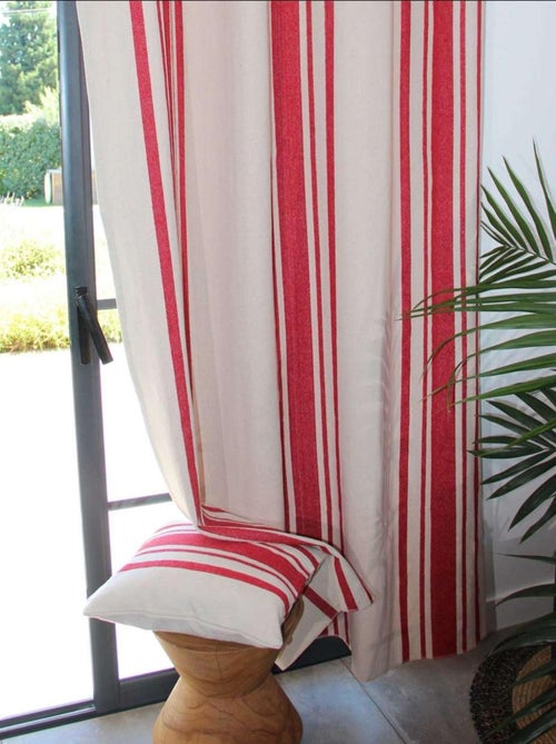 Cortina gruesa algodon rustico con ojales - Kiabi