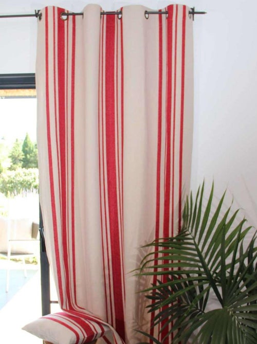 Cortina gruesa algodon rustico con ojales - Kiabi