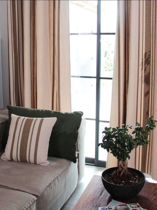 Cortina gruesa algodon rustico con ojales - Kiabi