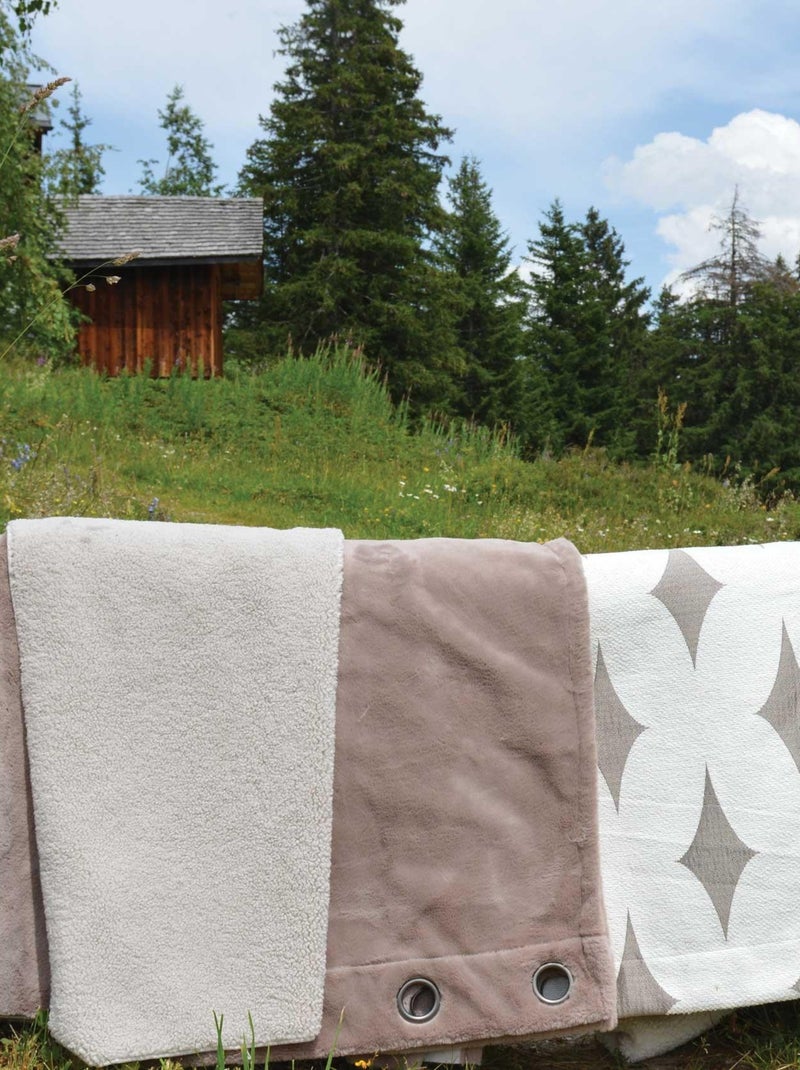 Cortina gruesa de imitación de piel polar Taupe - Kiabi