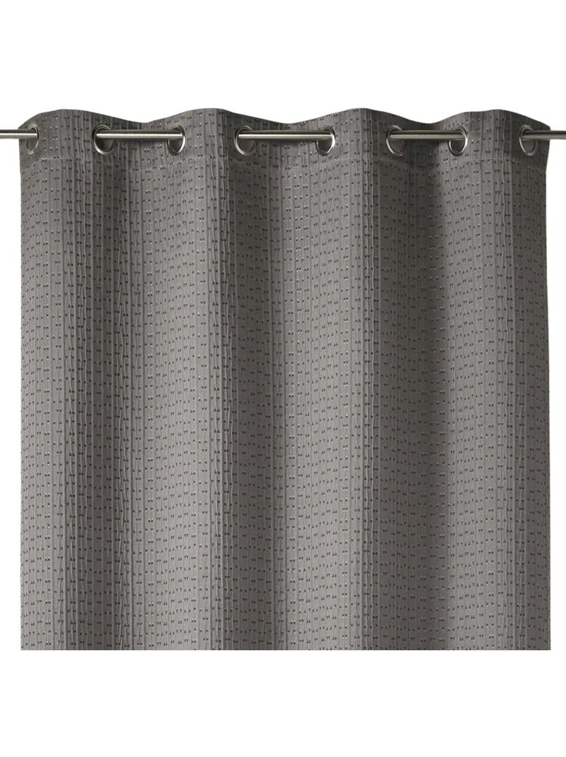 Cortina gruesa en Jacquard Lisa con Relieves Taupe - Kiabi