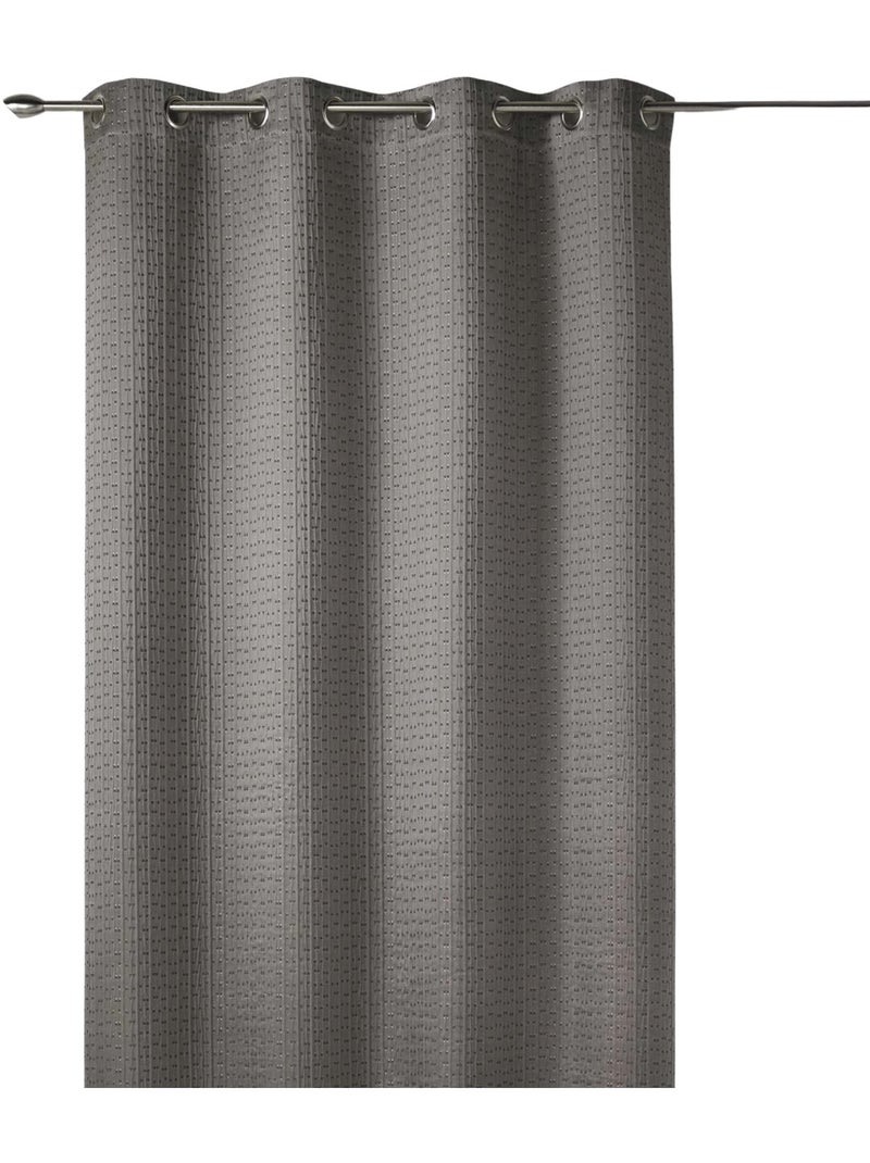 Cortina gruesa en Jacquard Lisa con Relieves Taupe - Kiabi