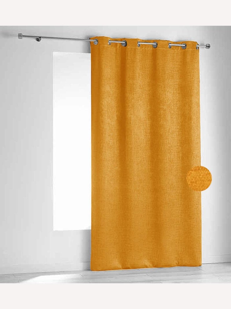 Cortina ignífuga M1 de terciopelo color fiordo Amarillo - Kiabi
