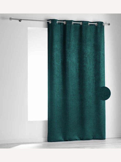 Cortina ignífuga M1 de terciopelo color fiordo - Kiabi