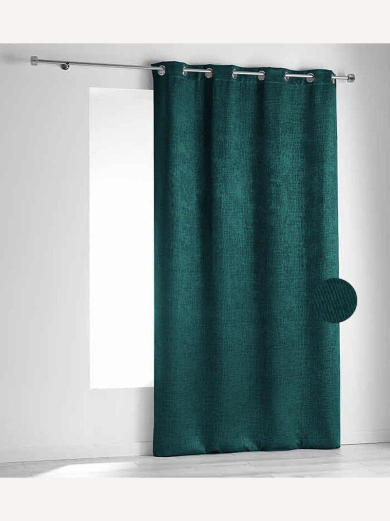 Cortina ignífuga M1 de terciopelo color fiordo Azul petróleo - Kiabi