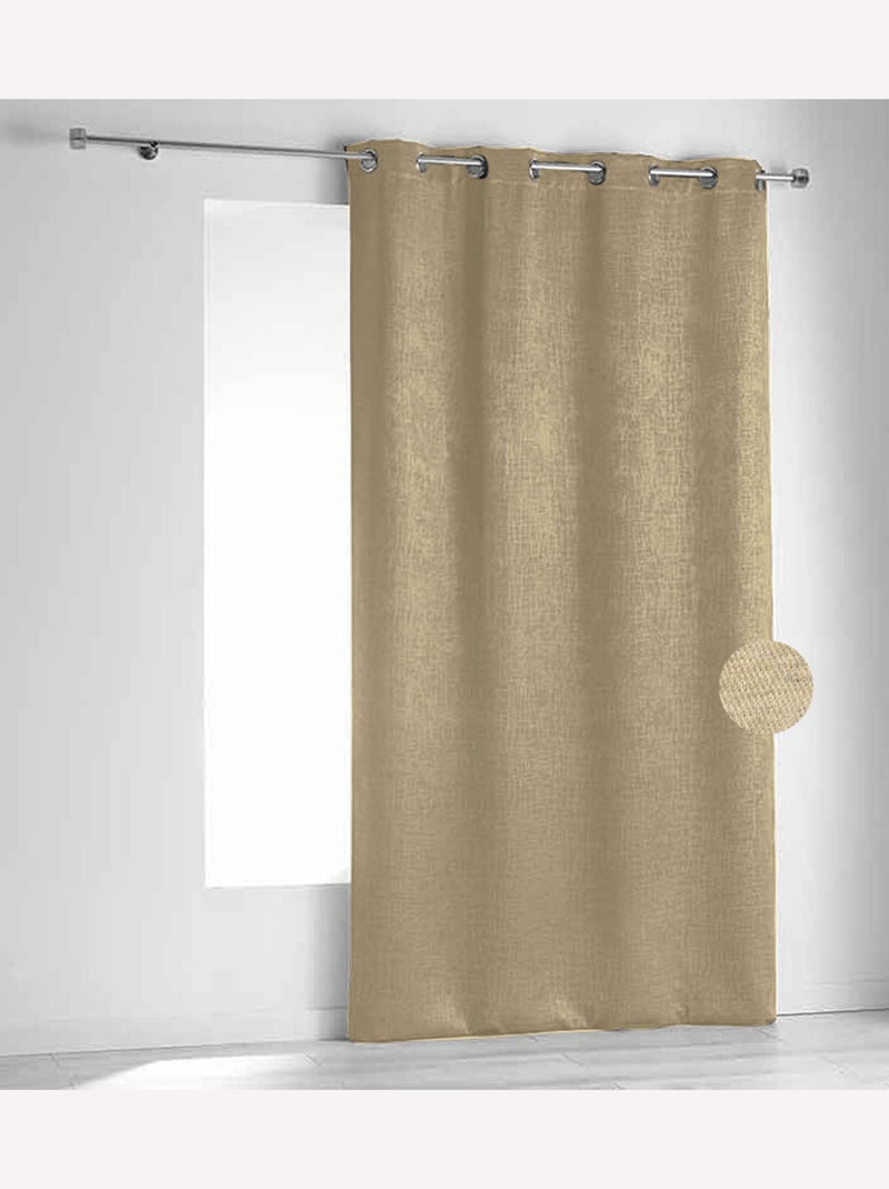 Cortina ignífuga M1 de terciopelo color fiordo Madera natural - Kiabi