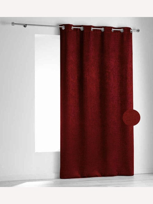 Cortina ignífuga M1 de terciopelo color fiordo - Kiabi