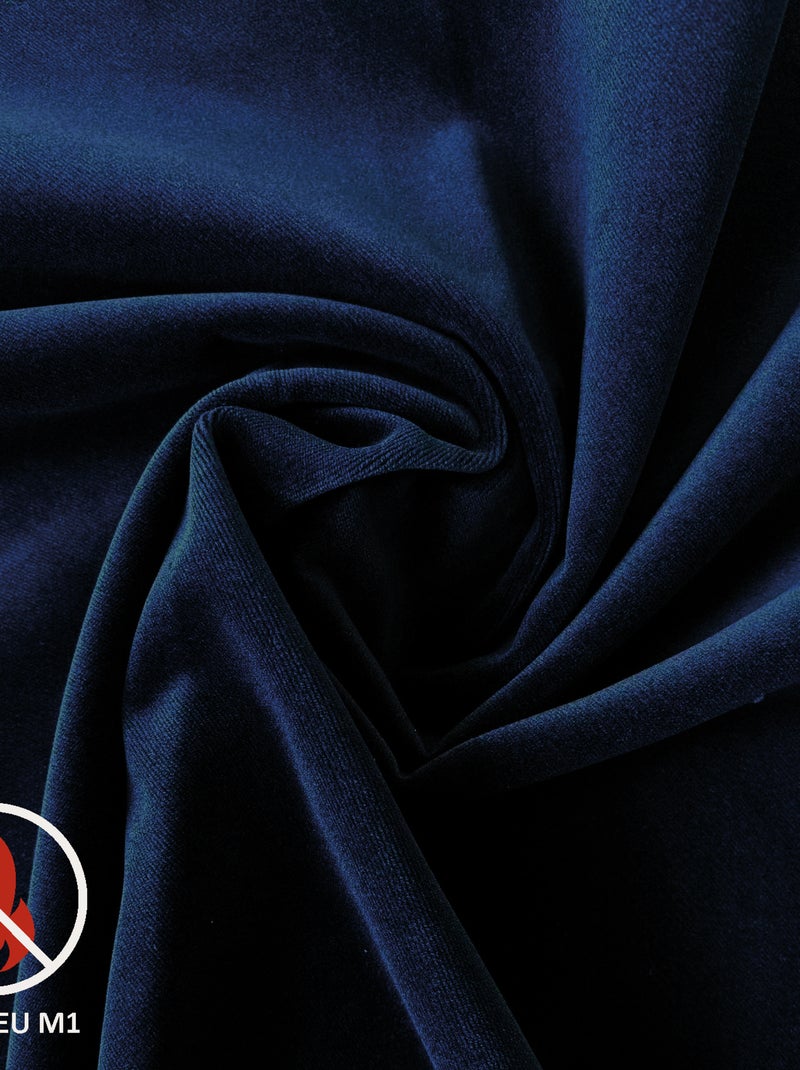 Cortina ignífuga M1 de terciopelo de alta calidad Azul marino - Kiabi
