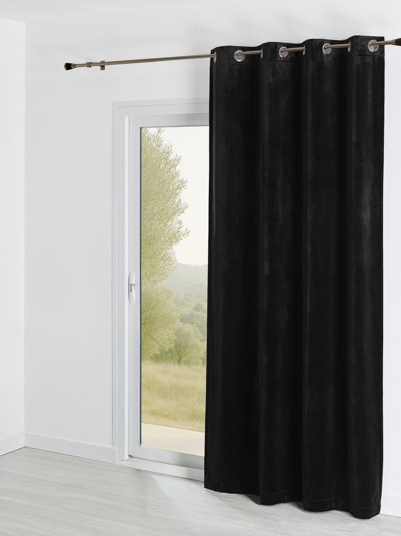 Cortina ignífuga M1 de terciopelo de alta calidad Negro - Kiabi