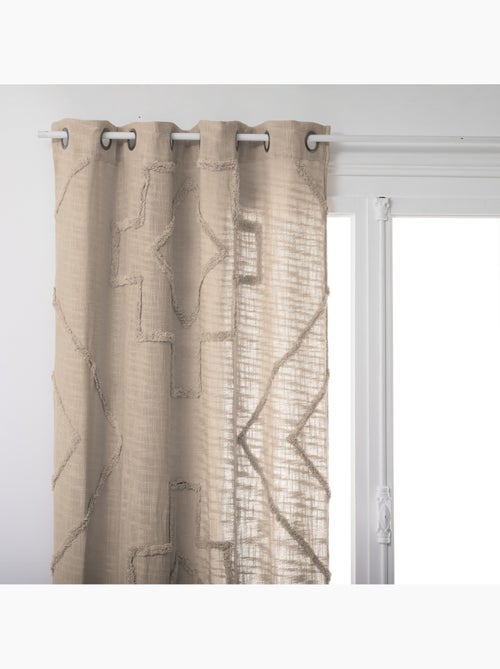 Cortina inca de algodón blanco marfil 130x260cm - Kiabi Cortina inca de algodón blanco marfil 130x260cm - Kiabi