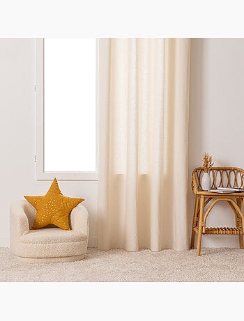 Cortina infantil blanca con flores 140x260cm