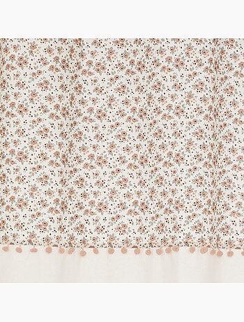 Cortina infantil blanca con flores 140x260cm