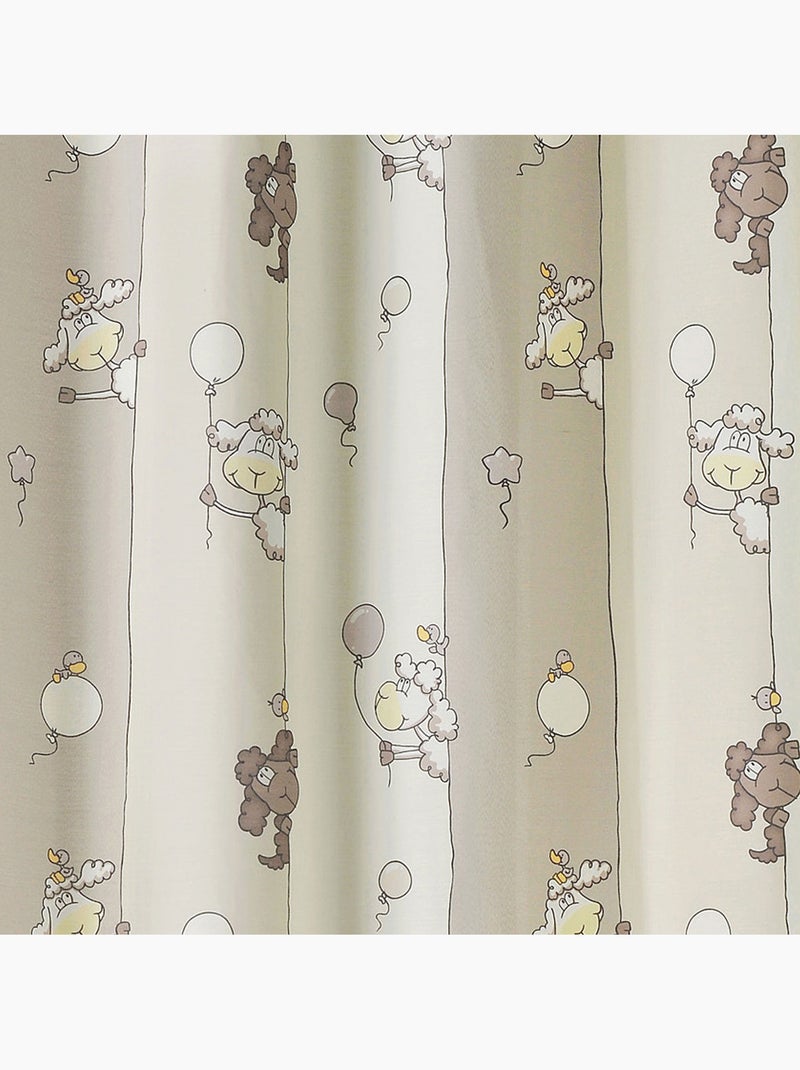 Cortina infantil con estampado de ovejas Beige - Kiabi