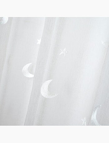 Cortina infantil de gasa bordada con estrellas y lunas