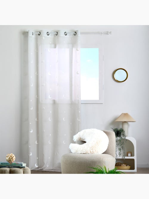 Cortina infantil de gasa bordada con estrellas y lunas - Kiabi Cortina infantil de gasa bordada con estrellas y lunas - Kiabi