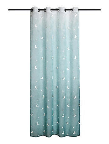 Cortina infantil de gasa bordada con estrellas y lunas