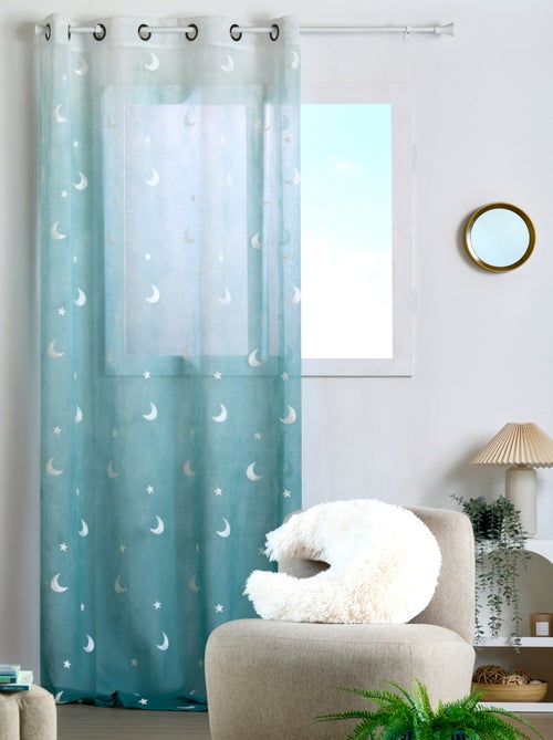 Cortina infantil de gasa bordada con estrellas y lunas - Kiabi Cortina infantil de gasa bordada con estrellas y lunas - Kiabi