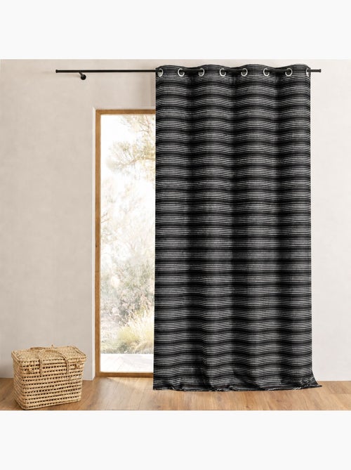 Cortina jacquard aislante con rayas finas - Kiabi