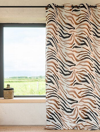 Cortina jacquard con estampado de cebra en degradado