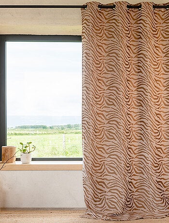Cortina jacquard con estampado de cebra en tejido de chenilla