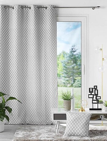 Cortina jacquard con estampado de rombos